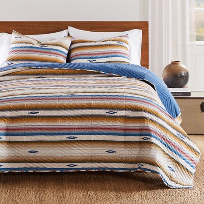 Greenland Home Fashions Painted Desert Sapphire Quilt Set 2-Piece Twin/XL 68x88 + 20x26, 636047446909, GL-2402AMST
