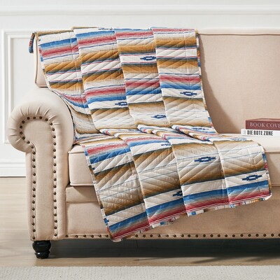 Greenland Home Fashions Painted Desert Sapphire Accessory Throw 50x60, 636047446954, GL-2402ATHR