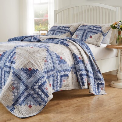 Greenland Home Fashions Cottage Cabin Calico Quilt Set 3-Piece King/Cal King 105x95 + 20x36 (2), 636047447128, GL-2402CMSK