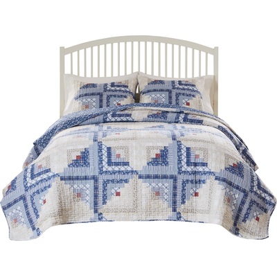 Greenland Home Fashions Cottage Cabin Calico Quilt Set 2-Piece Twin/XL 68x88 + 20x26, 636047447104, GL-2402CMST
