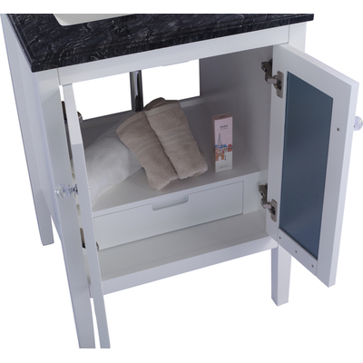 Laviva Mediterraneo 24 inch White Bathroom Vanity with Matte White VIVA Stone Solid Surface Countertop, 685757781978, 313MKSH-24W-MW