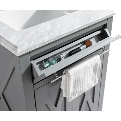 Laviva Wimbledon 24 inch Grey Bathroom Vanity with Matte White VIVA Stone Solid Surface Countertop, 685757782487, 313YG319-24G-MW