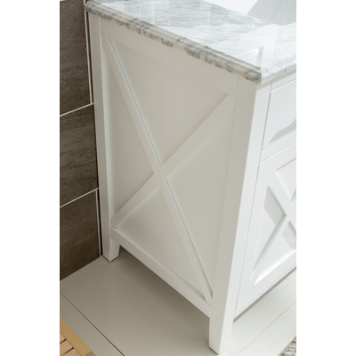 Laviva Wimbledon 36 inch White Bathroom Vanity with Matte White VIVA Stone Solid Surface Countertop, 685757782579, 313YG319-36W-MW
