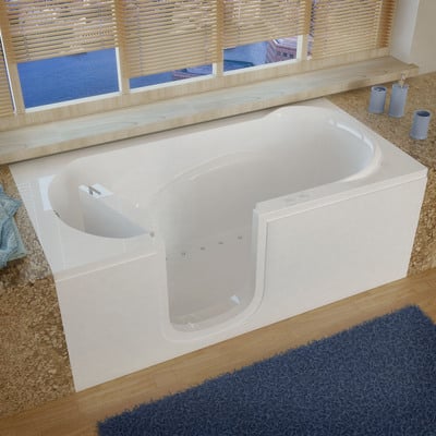 MediTub Step-In 30 x 60 Left Drain White Air Jetted Step-In Bathtub, 848308033401, 3060SILWA