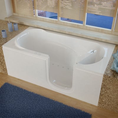 MediTub Step-In 30 x 60 Right Drain White Air Jetted Step-In Bathtub, 848308033432, 3060SIRWA