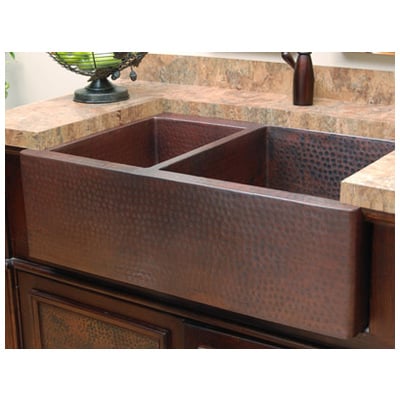 sierra copper Double Bowl Sinks, Metal,STAINLESS STEEL,Gunmetal,Bronze,Nickel,Copper,Titanium,Tempered,Hammered,Brass, Apron,Drop-In,Farmhouse, Complete Vanity Sets, SC-HD46-42,Less than 19.99 Long,Less than 14.99 Wide