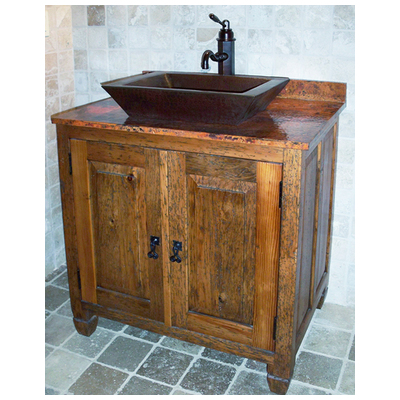 sierra copper Bathroom Vanities, Single Sink Vanities, Under 30, Rustic, Optional Top, Rustic, SC-VBL