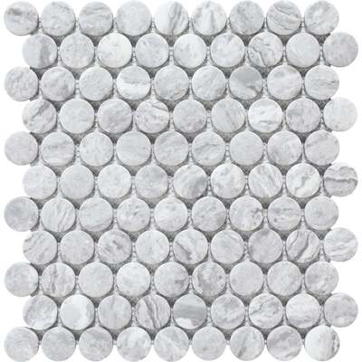 Soci tile SSA-1241 Timeless Series Large Penny Bardiglio Matte Mosaic Tile