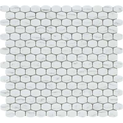 Soci tile SSA-1243 Timeless Series Barrell Carrara Matte Mosaic Tile