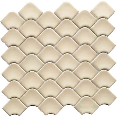 Soci tile SSA-1258 Contemporary Series Fan Linen Matte Mosaic Tile