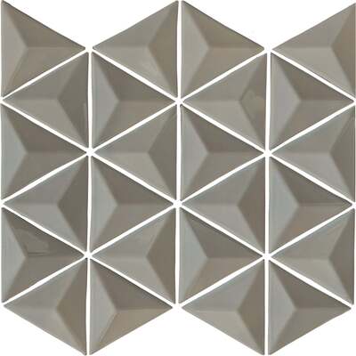 Soci tile SSA-1260 3-D Series Triangle Gray Glossy Mosaic Tile