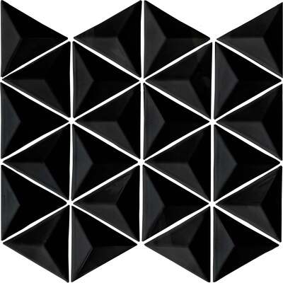 Soci tile SSA-1261 3-D Series Triangle Black Glossy Mosaic Tile