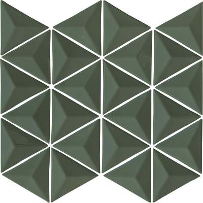 Soci tile SSA-1262 3-D Series Triangle Green Glossy Mosaic Tile