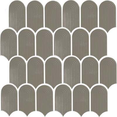 Soci tile SSA-1264 Inspiration Series Elongated Fan Teak Matte Mosaic Tile