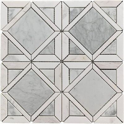 Soci tile SSH-406 Classic Series Loft Pattern Carrara Polished Mosaic Tile