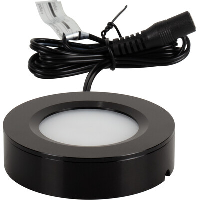 Task Lighting 190 Lumens/Fixture 12-volt Puck Light, Tunable-White, Black Finish, 2700K-5000K, Direct-Wire or Barrel Connection, 196734026024, L-TWSP-FR-BK