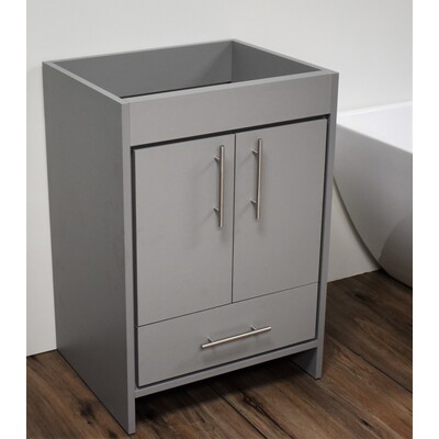 Rio 24 inch Modern Bathroom Vanity in Grey with Satin Nickel Thin Hardware Cabinet Only MTD-324G-0 Made in USA