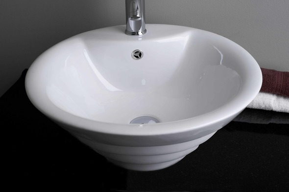 American Imaginations Vessel Bathroom Vanity Sinks White Transitional