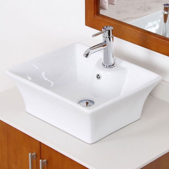  American Imaginations Vessel Bathroom Vanity Sinks White Traditional
