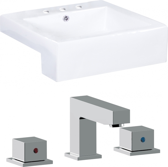 American Imaginations Vessel Set Bathroom Vanity Sinks White Modern