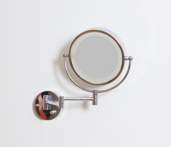 American Imaginations Magnifying Mirror Makeup Shaving Mirrors Chrome Transitional