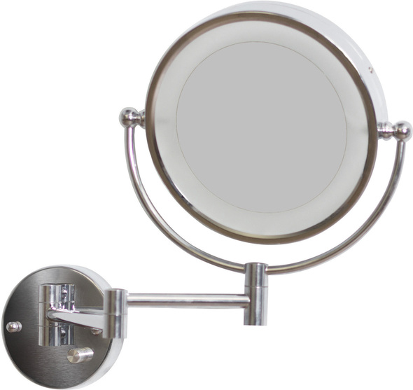 American Imaginations Magnifying Mirror Makeup Shaving Mirrors Chrome Transitional