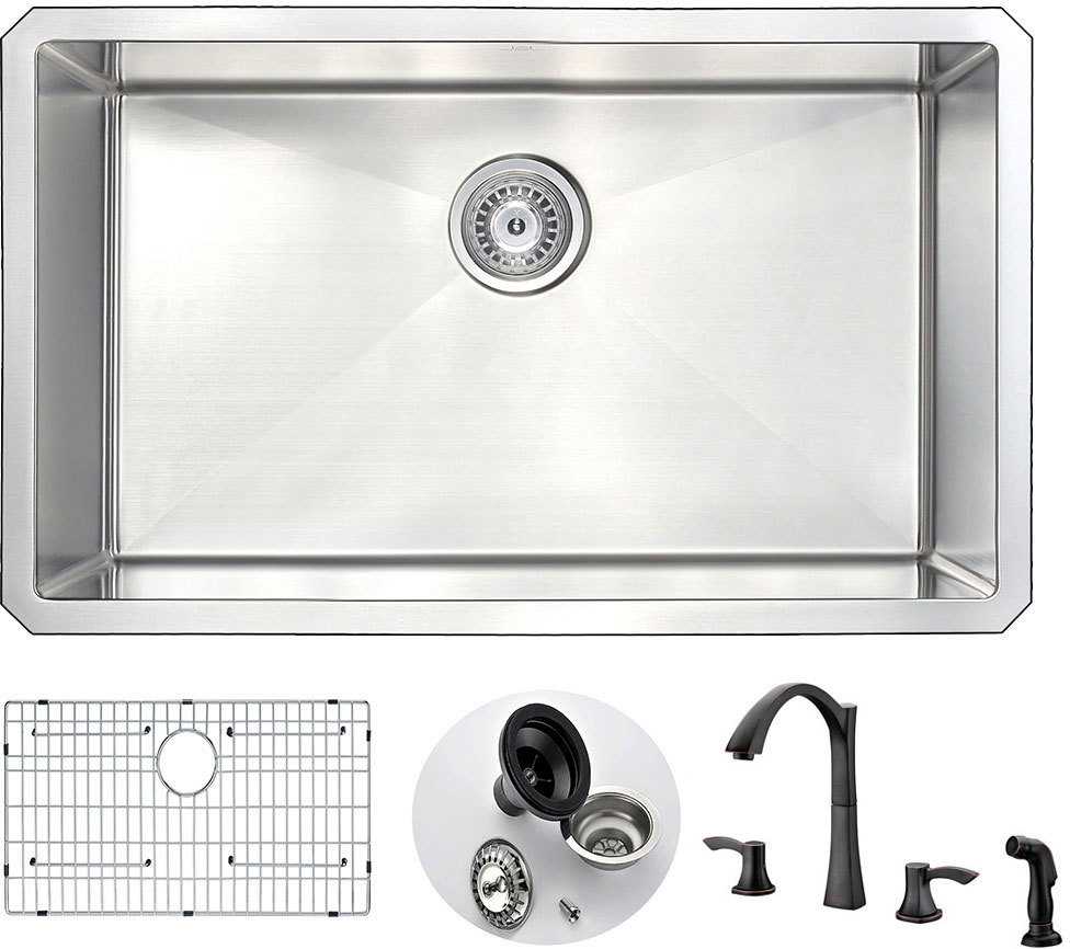  Anzzi Kitchen Sinks Kitchen Sink and Faucet Combo Steel