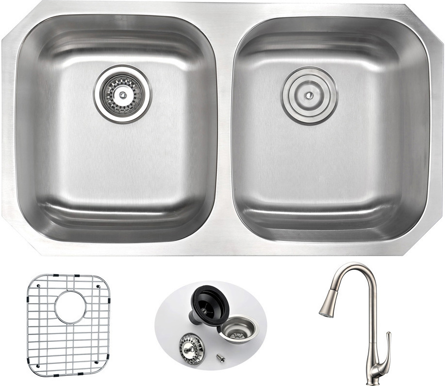 Anzzi Kitchen Sinks Kitchen Sink and Faucet Combo Steel