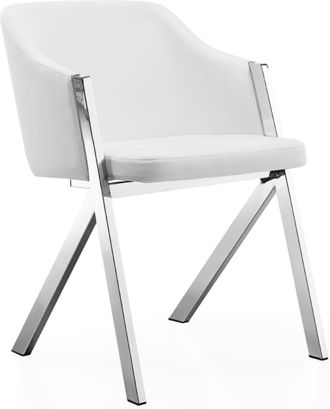 Casabianca Dining Chair Dining Room Chairs White,High Polished Stainless Steel