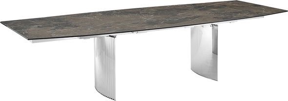 Casabianca DINING TABLE Dining Room Tables Brown Marbled,High polished stainless steel