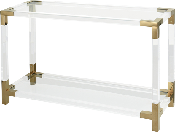  Dimond Home CONSOLE TABLE - DESK Accent Tables CLEAR ACRYLIC WITH GOLD PLATED STAINLESS STEEL MODERN