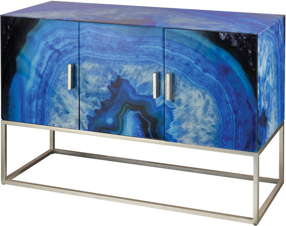  ELK Home Cabinet / Credenza Chests and Cabinets Blue Agate, Silver Modern / Contemporary