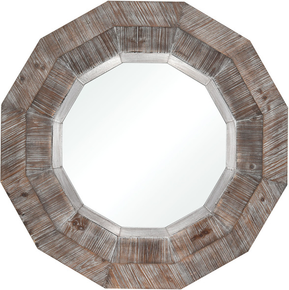 ELK Home Mirror Mirrors Salvaged Grey Oak, German Silver Transitional