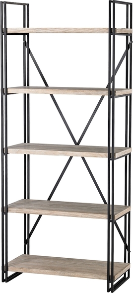  ELK Home Bookcase / Shelf Shelves and Bookcases Black, Bleached Driftwood Transitional