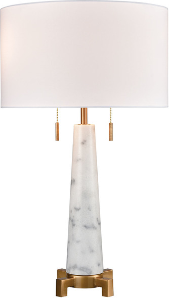 ELK Home Table Lamp Table Lamps Alabaster, Aged Brass Transitional