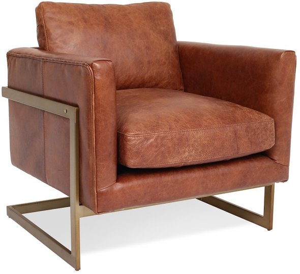  Edloe Finch Lounge Chair Chairs Leather Color: Cognac Contemporary