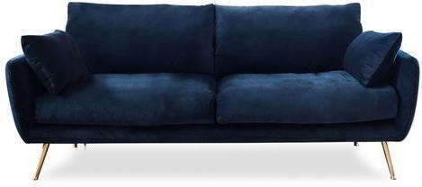 Edloe Finch 3 Seater Sofa Sofas and Loveseat Fabric color: Navy blue velvet Contemporary