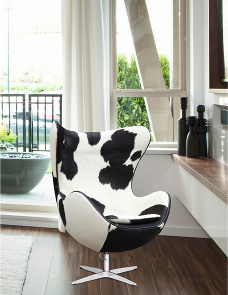 Fine Mod Imports lounge Chairs Black and White Contemporary/Modern