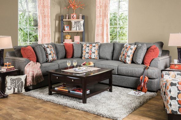 Furniture of America Sofas and Loveseat Gray and abstract print Contemporary 