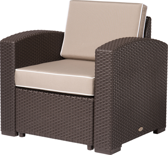 Lagoon Furniture Outdoor Rattan Club Chair Outdoor Chairs and Stools Brown