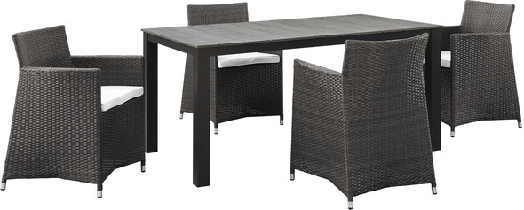  Modway Furniture Bar and Dining Outdoor Dining Sets Brown White