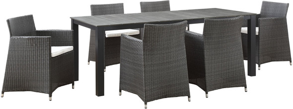 Modway Furniture Bar and Dining Outdoor Dining Sets Brown White