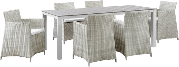 Modway Furniture Bar and Dining Outdoor Dining Sets Gray White