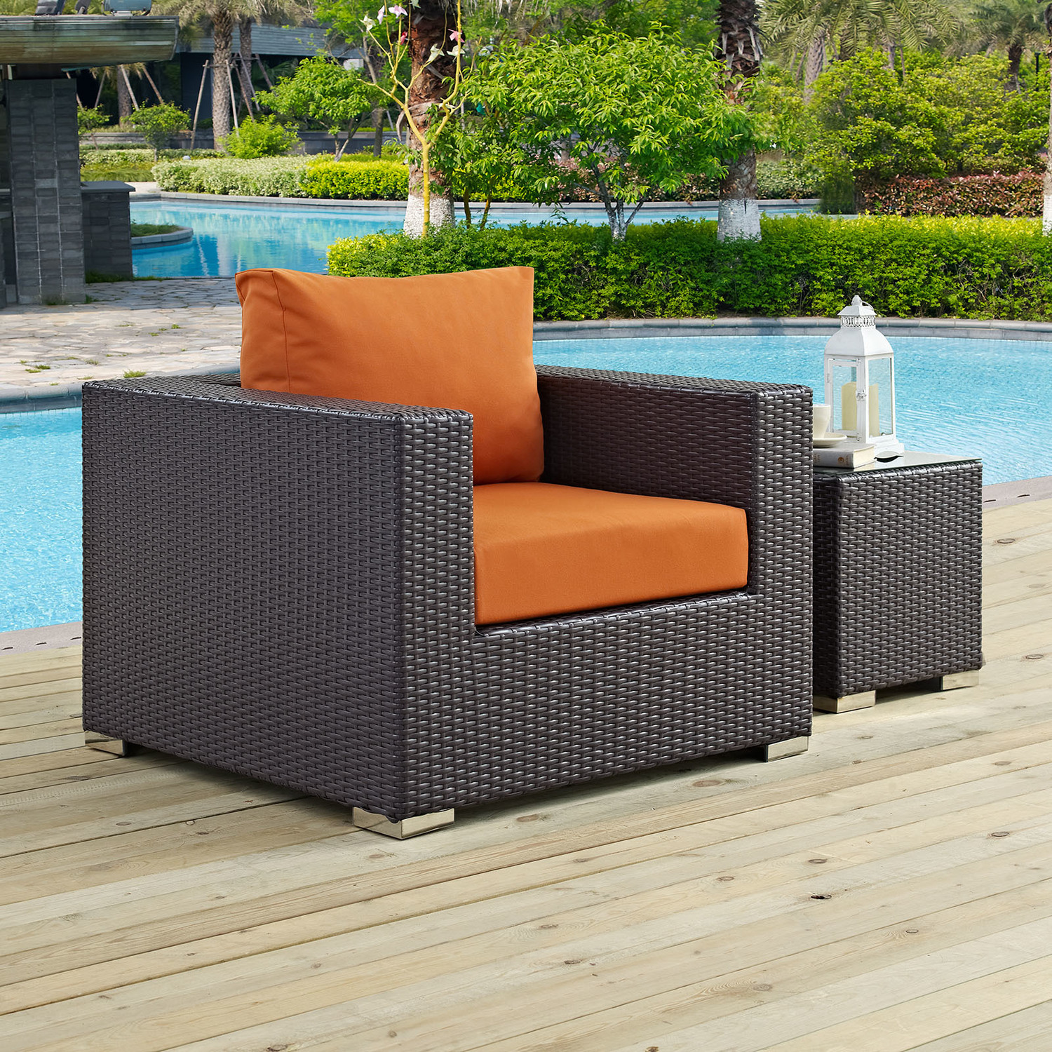 Modway Furniture Sofa Sectionals Chairs Espresso Orange