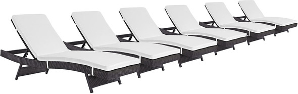 Modway Furniture Daybeds and Lounges Outdoor Lounge and Lounge Sets Espresso White