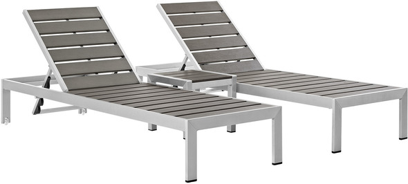  Modway Furniture Daybeds and Lounges Outdoor Lounge and Lounge Sets Silver Gray