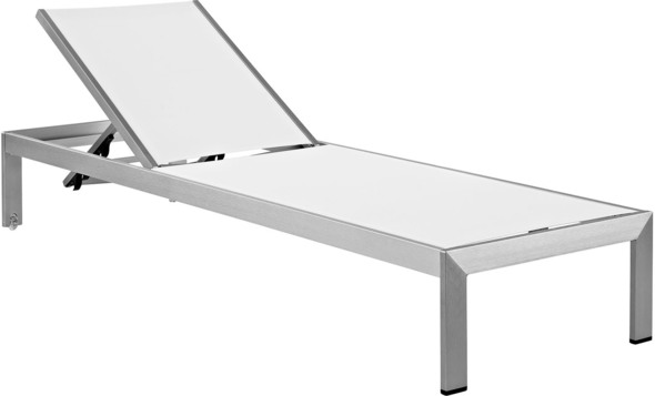 Modway Furniture Daybeds and Lounges Outdoor Lounge and Lounge Sets Silver White