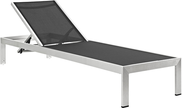 Modway Furniture Daybeds and Lounges Outdoor Lounge and Lounge Sets Silver Black
