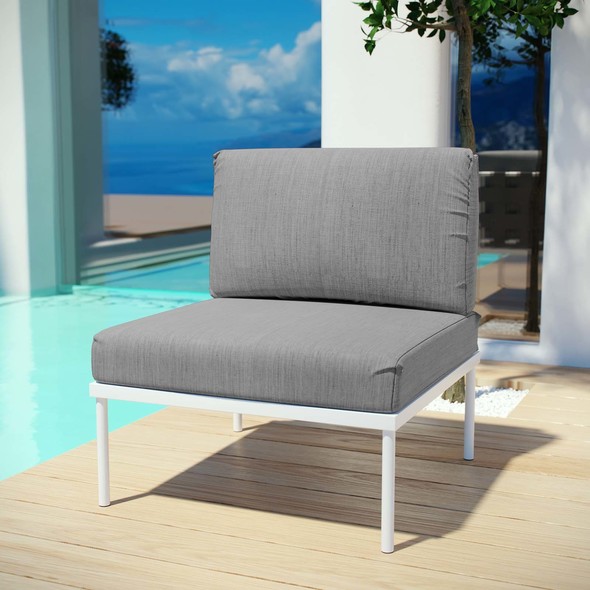 Modway Furniture Sofa Sectionals Outdoor Chairs and Stools White Gray