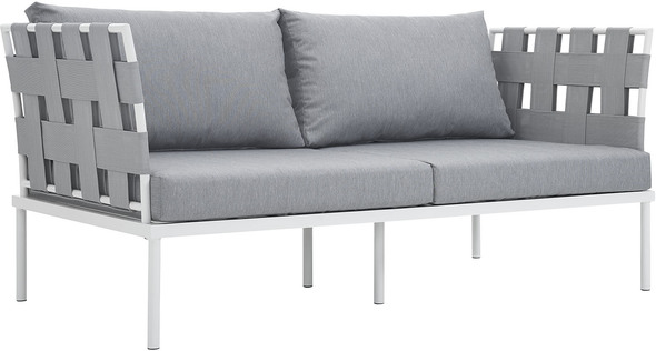 Modway Furniture Sofa Sectionals Sofas and Loveseat White Gray